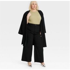 Ava & Viv Women's High-Rise Wide Leg Black Pants